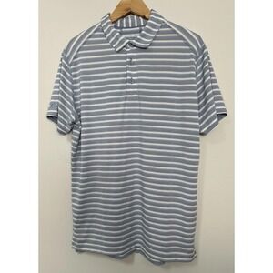 Bonobos Shirt Mens Med Blue White Knit Polyester Spandex Golf Short Sleeve‎ Polo